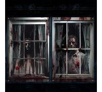 Halloween Horror New Window Decoration Door Frame Set 2 pièces Ghost Skull for Indoor Decoration of Party, Walls, and Doors (BloodGhost)
