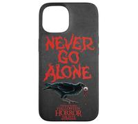 Halloween Horror Nights Raven Logo & Never Go Alone 2 Sided Coque pour iPhone 15