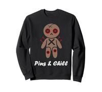 Halloween Horror pins and Chill Funny Voodoo Doll Sweatshirt