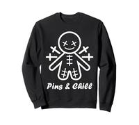 Halloween Horror pins and Chill Funny Voodoo Doll Sweatshirt
