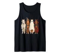 Halloween Horses Ghost Vampire Mummy Farm Horse Riding Débardeur