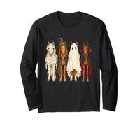 Halloween Horses Ghost Vampire Mummy Farm Horse Riding Manche Longue