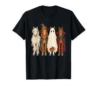 Halloween Horses Ghost Vampire Mummy Farm Horse Riding T-Shirt