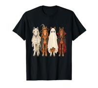 Halloween Horses Ghost Vampire Mummy Farm Horse Riding T-Shirt Graphique avec Valeur