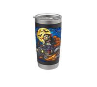Halloween Hotrod Vampire Citrouille Lune Monstre Vintage Gobelet isotherme en acier inoxydable double paroi