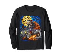 Halloween Hotrod Vampire Citrouille Lune Monstre Vintage Manche Longue