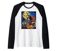 Halloween Hotrod Vampire Citrouille Lune Monstre Vintage Manche Raglan