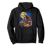 Halloween Hotrod Vampire Citrouille Lune Monstre Vintage Sweat à Capuche