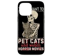 Halloween I Just Want to Pet Cats and Watch Horror Movies Coque pour iPhone 13 Pro Max