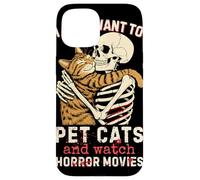 Halloween I Just Want to Pet Cats and Watch Horror Movies Coque pour iPhone 15