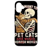 Halloween I Just Want to Pet Cats and Watch Horror Movies Coque pour iPhone 16 Plus