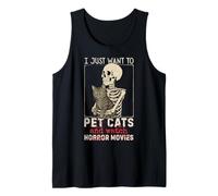 Halloween I Just Want to Pet Cats and Watch Horror Movies Débardeur