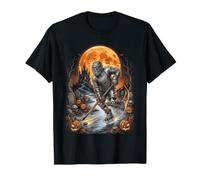 Halloween Ice Hockey Costume Spooky Skeleton T-Shirt