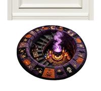 Halloween Illusion Door Mat Plush Non Slip Pumpkin Floor Rug