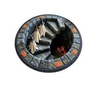 Halloween Illusions Optiques Rya Illusions Rondes Effet Abîme | Tapis de sol doux moderne pour salle de bain, chambre à coucher, salon, entrée, intérieur et extérieur, vacances et fêtes