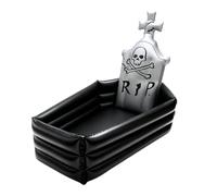 Halloween Inflatable Cooler - Chills Party Drinks Quickly, Spooky Coffin Skeleton Novelty Shape, 90x60x90cm Dimensions + 1000g Heavy Build, Plastiic Heavy Duty PVC Ice Bucket - For Garden Lawns & Pool