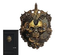 Halloween - Iron, 8.27x6.3x1.18in Skull Spooky Sound Effect | Wall-Mountable Haunted Entry Decor Scary Prank Bell, Halloween Prop for Home, Parties, Front Door, Haunted Houses