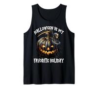 Halloween is My Favorite Holiday Creepy Pumpkin Death Skull Débardeur