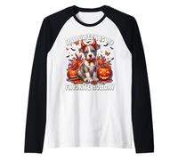 Halloween is My Favorite Season Dog Graphic for Pit Bull Mom Manche Raglan