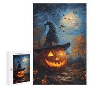Halloween Jack-o'-Lantern Pathway Puzzle 1000 Pièces Educa Jouet en Bois Cadeau Unique Décoration Intérieure Jeu Éducatif Challenge Toy Adultes Et Enfants À Partir De 14 Ans 1000 PCS