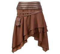 Halloween Jupe Satin Courte Gothique d pour Femmes Hip Hop Long Rose(Brun,M)