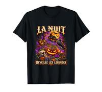Halloween La Nuit Réveille Les Légendes Citrouille Crâne T-Shirt