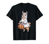 Halloween Lama Fantôme Citrouille Bonbon Ou Sort Friandises T-Shirt