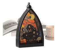 Halloween Lamp - Spooky LED Lantern, Creepy Tabletop Accent, Battery Operated Light, Haunted Decorative Piece | Decoration for Indoor Outdoor Desk Fireplace Bookshelf Party Garden Porch