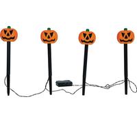 Halloween Lanternes citrouilles Jardin Décoration extérieure Effrayant Éclairage d'ambiance Visages grimaçants Automne Fête des citrouilles Lumières scintillantes, Couleur : Orange