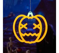 Halloween LED Neon Pumpkin Light - USB/Battery Powered Plastic toplight Decoration pour la Partie intérieure fenêtre Porche (lumière Orange Classique)