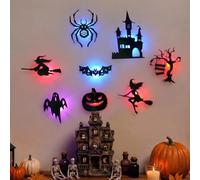 Halloween LED Silhouette Wall Lights,Halloween LED Wall Decor Lights，8pcs