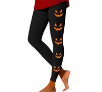 Halloween Leggings Legging Push Up Femme Compression Court Grande Taille Collants Et De Sport Cheville Brossé Sorcière Citrouille Saisonnière pour Femmes Imprimé Colorés avec Grossesse a-Le Noir XXL