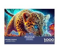 Halloween Leopard Puzzle pour Adultes - 1000 Pièces L'Excellence dans Les Puzzles Challengants - Idéal pour Homme, Femme, Adultes & Enfants Dès 14 Ans 38x26cm/1000pcs