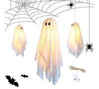 Halloween Light Up Ghost - 3 Pieces 3-Level Spooky Mini Light Decoration
