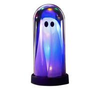 Halloween Light Up Ghost, Gothic-Style Table Decor Ghost with LED, Eerie Home Accent, Indoor Outdoor Display, Creepy Festival Decoration for Party Kitchen Room Setup, 9.5x19cm White