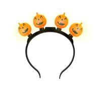 Halloween Light Up Headbands, Pumpkin Ghost Costume Headpiece, Glowing Pumpkin Headwear, LED Pumpkin Headband, Hair Hoop Orange, Easy To Use, Decorative for Men, Women, Adults, Friends