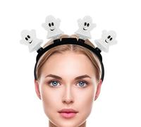Halloween Light Up Headbands, Pumpkin Ghost Costume Headpiece, Glowing Pumpkin Headwear, LED Pumpkin Headband, Hair Hoop Orange, Easy To Use, Decorative for Men, Women, Adults, Friends