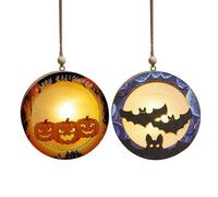 Halloween Light up Pumpkin, Halloween' LED Pumpkins, Bat Lights Decoration, Battery Operated Lighting, Indoor Outdoor Holiday Display, Party Decor Accent, 9.7x9.7x3.1cm