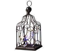 Halloween Light Up Skeleton avec crâne de Chat dans Une Cage effrayante, accrochage des décorations d'halloween pour Une Maison hantée, Un Accessoire animé pour la fête et Le décor en Plein air