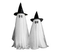 Halloween Lights Decorations, 2-Piece Ghost Spooky Decor Set, 7.87x9.84x3.94inch, Battery-Operated LED Figures, Weather-Resistant Hanging Props, Ideal for Yard, Garden, Walkway, Haunted House Displays