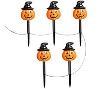 Halloween Lights Outdoor, 5pcs Halloween Pathway Lights - 11 Papier à Citrouille imperméable pour Le Jardin extérieur - Pathway Orange opéré par Batterie
