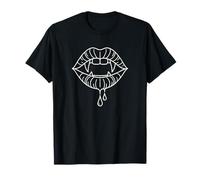 Halloween Line Art Lèvres Vampire Crocs T-Shirt