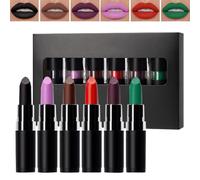 Halloween Lipstick, Black Lip Color, Dark Makeup Stick with Buildable Pigment, Long-Lasting Gothic Lipstick Set, Mouth Cosmetic for Party Travel Festival, Multicolor