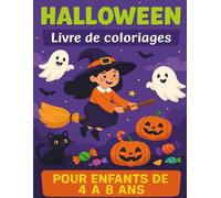 Halloween - Livre de coloriages pour enfants de 4 à 8 ans: Grand format pour ce carnet de dessins aux décors effrayants - Idéal vacances de la Toussaint