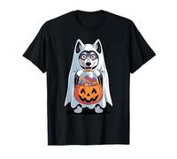 Halloween Loup Fantôme Citrouille Farce Ou Friandise Bonbons T-Shirt