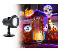 Halloween Lumières de projection Maison hantée Citrouille Fantôme Vivant Décoration d'épouvante Effets en extérieur Lumière de projection, Couleur : Multicolore