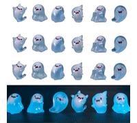 Halloween Luminous Mini Resin Cute Miniature Ghost,Figurines Glow in The Dark Small Spooky Decorative Ornaments,Outdoor Miniature Landscape Statue for Party,Tabletop Decoration (18)