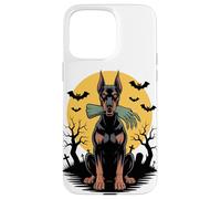 Halloween Lune Main Zombie Doberman Pinscher Dobie Dobermann Coque pour iPhone 15 Pro Max