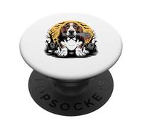 Halloween Lune Zombie Petit Basset Griffon Vendéen PBGV PopSockets PopGrip Adhésif