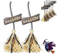 Halloween Magic Broom, Floating Witch's Broom Haunted Dancing Brooms, Halloween Floating Brooms, Magical Animated Witch Broomes, Indoor Party Home Floor Decor for Spooky Atmosphere (Style-B,1Set)